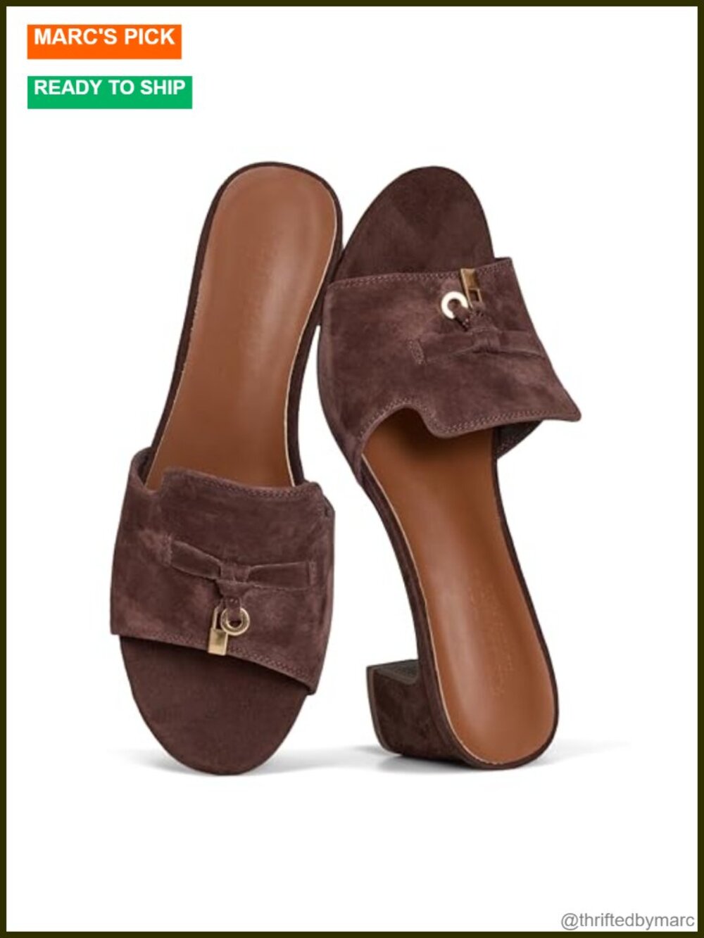 Genuine Leather Block Heel Sandals Women Dressy Comfort Slide